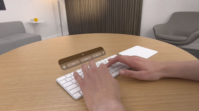 苹果Vision Pro文本输入支持悬空虚拟键盘和蓝牙外接键盘