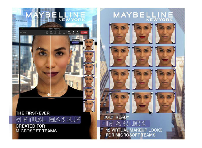 与美宝莲合作，微软为Teams提供12种基于AI的AR妆容